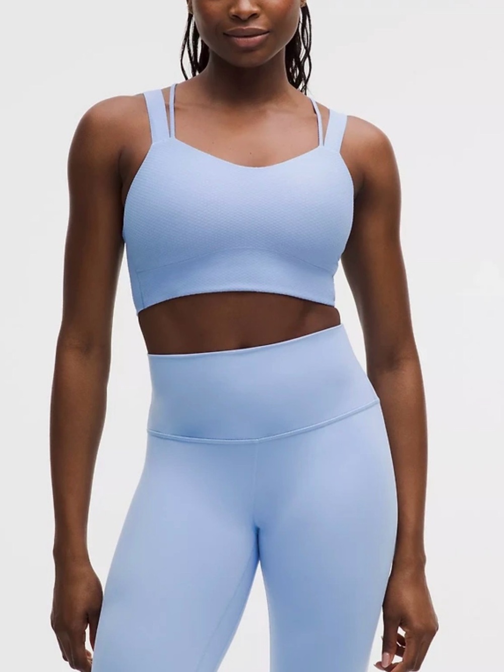 Lululemon New Like a Cloud Longline Bra Light Support, D/DD Cup Dot Sinatra Blue